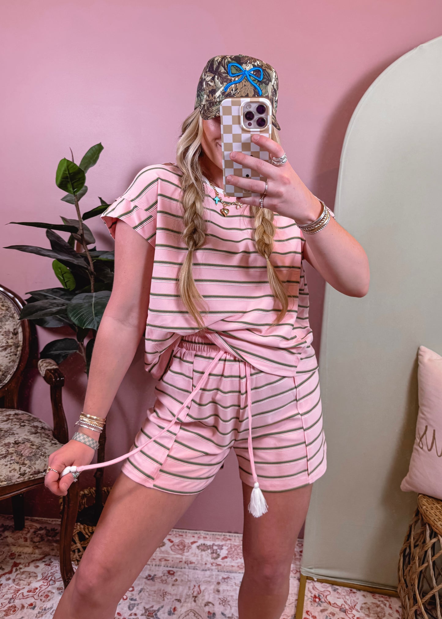Striped Crew Neck Set
