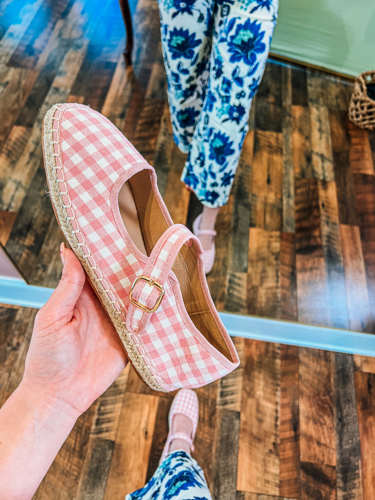 Gingham Espadrille Flats
