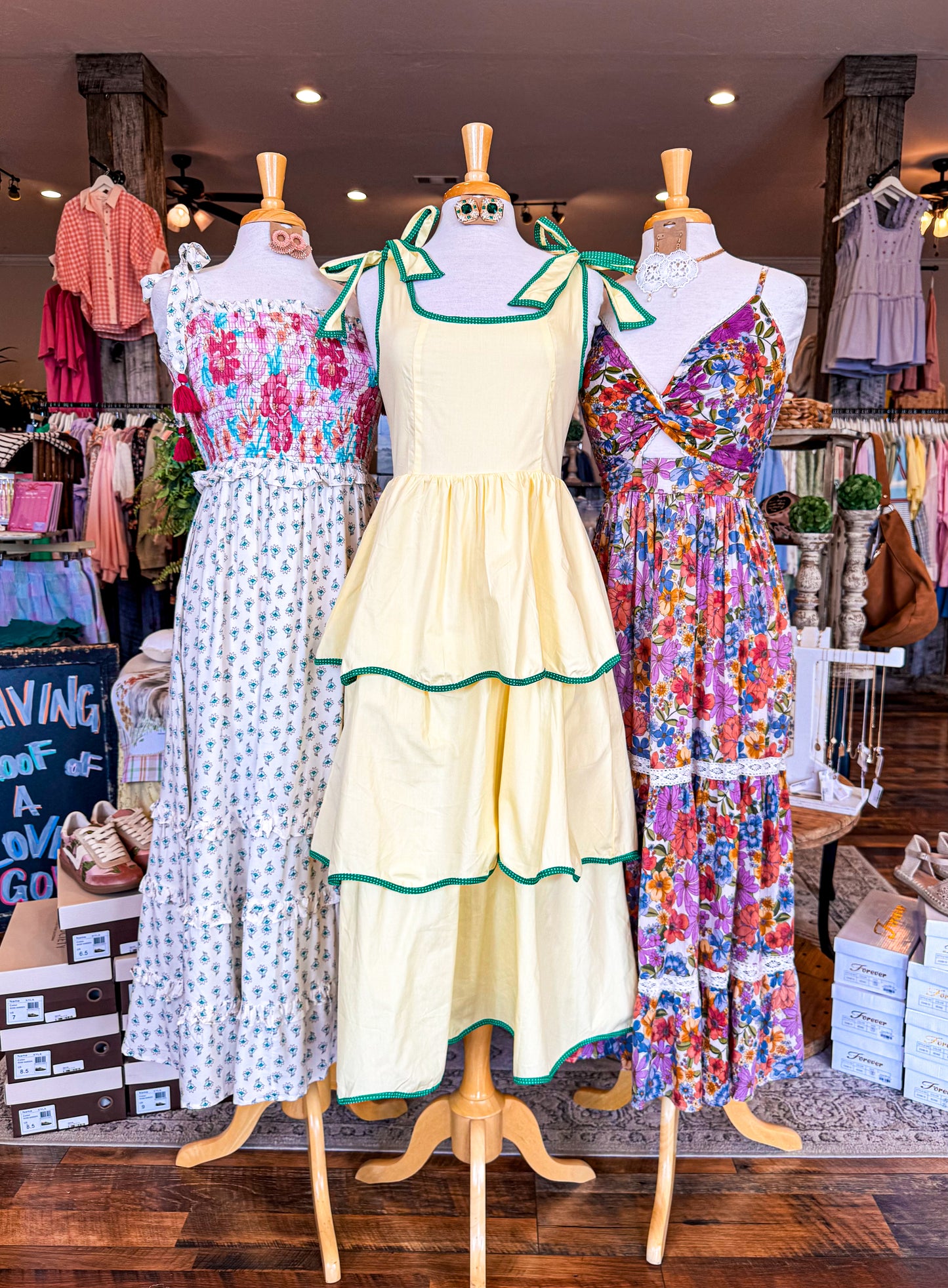 Smocked Bodice Midi Dress