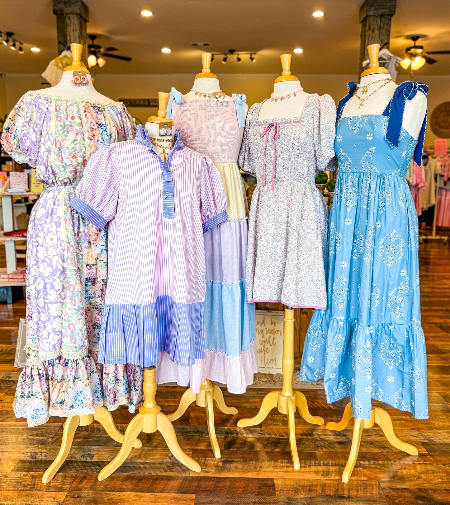 Lace Trimmed Floral Maxi Dress