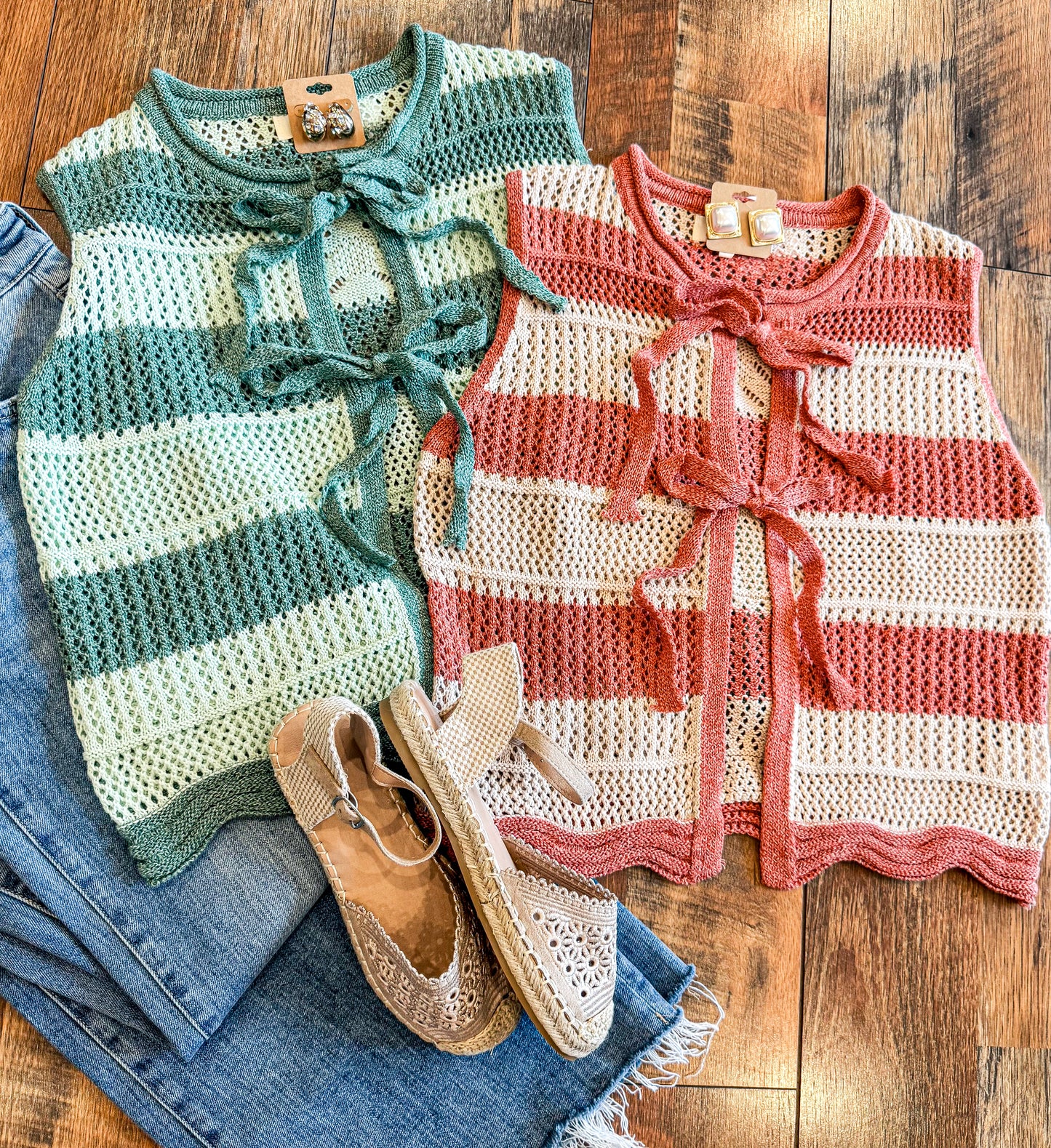 Striped Crochet Vest