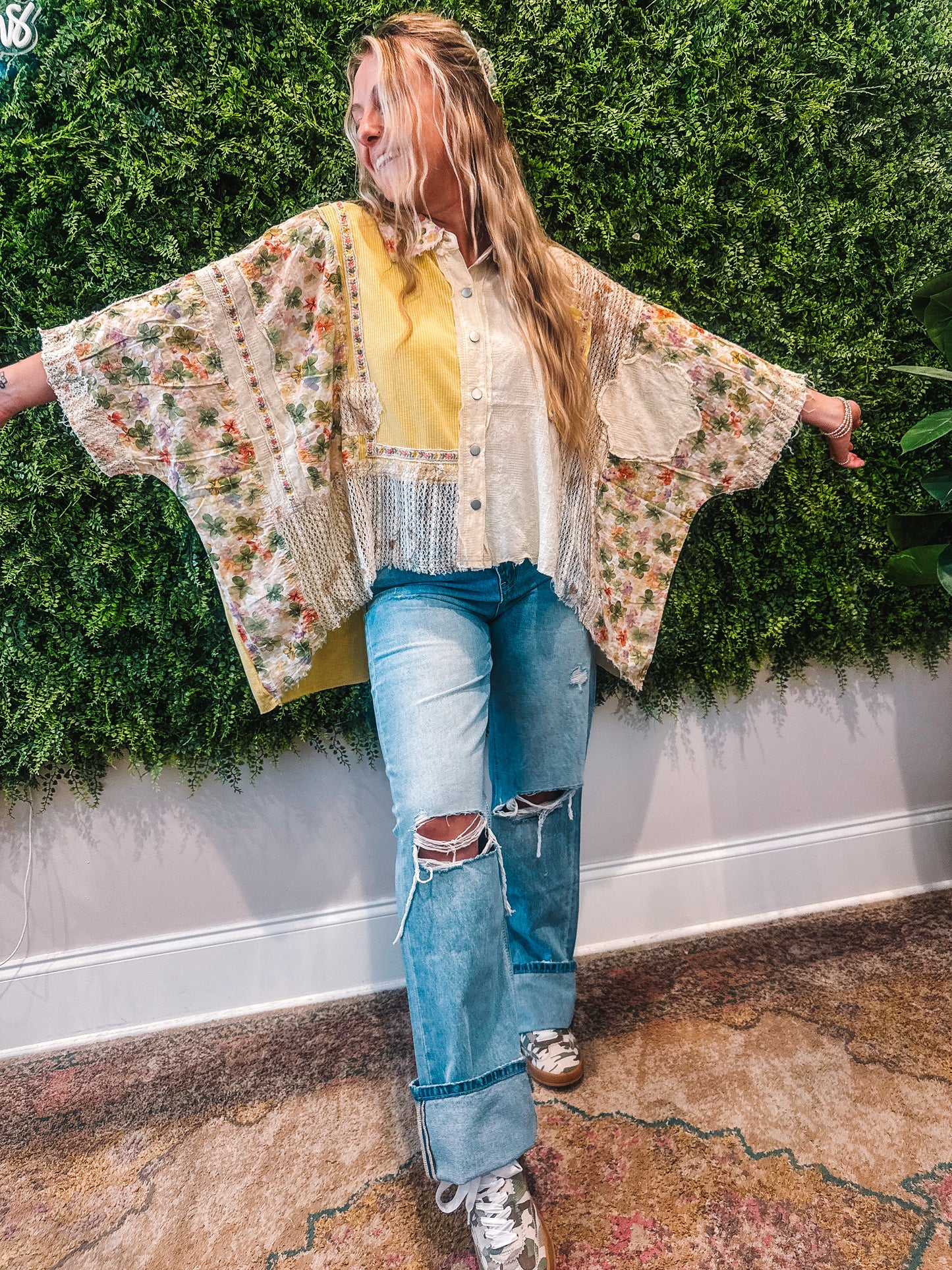 Lemon Blossom Patchwork Top