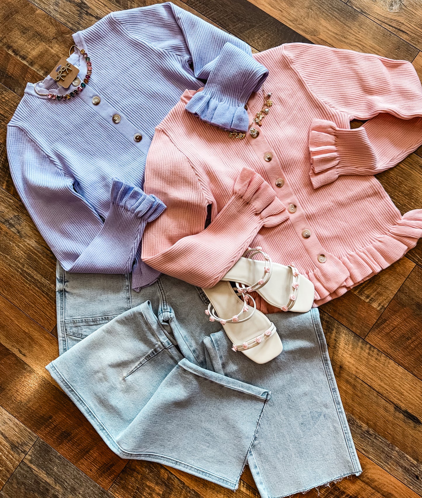 Colored Skies Ruffle Hem Cardigan ππΈ