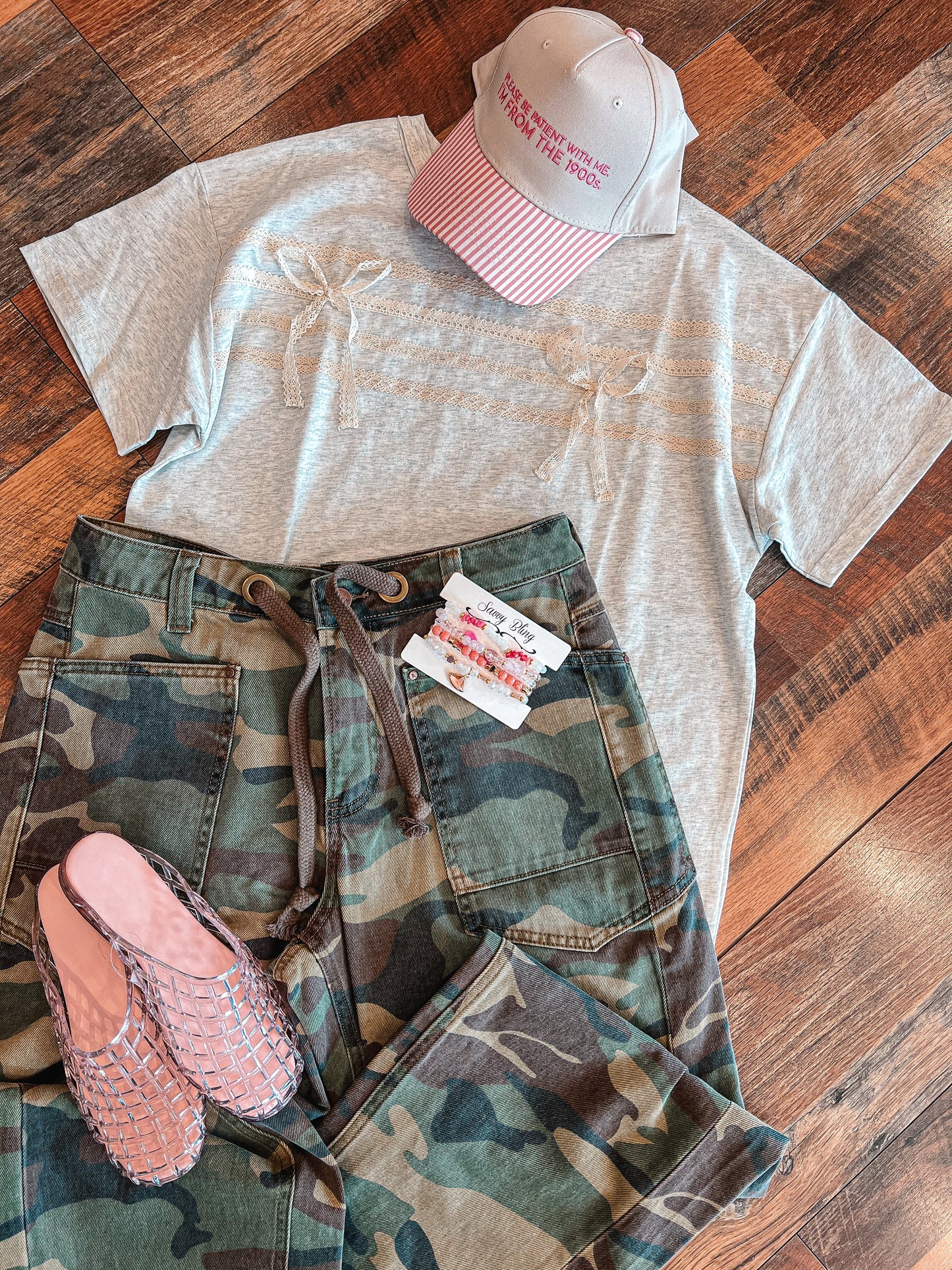 Lace Ribbon Boxy Tee
