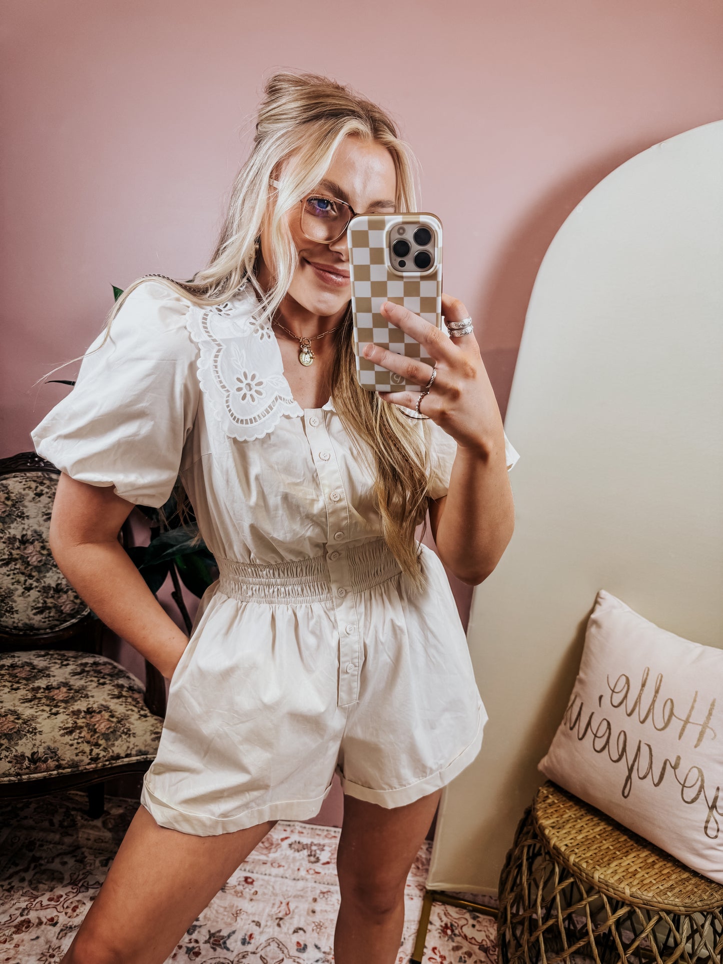 Lace Collared Romper