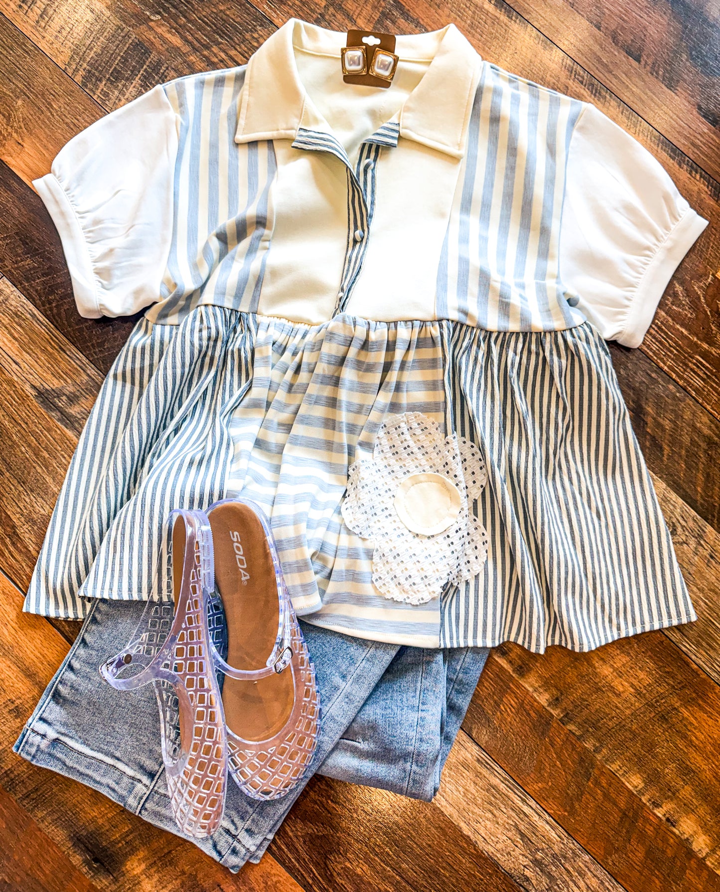 Collared Babydoll Top