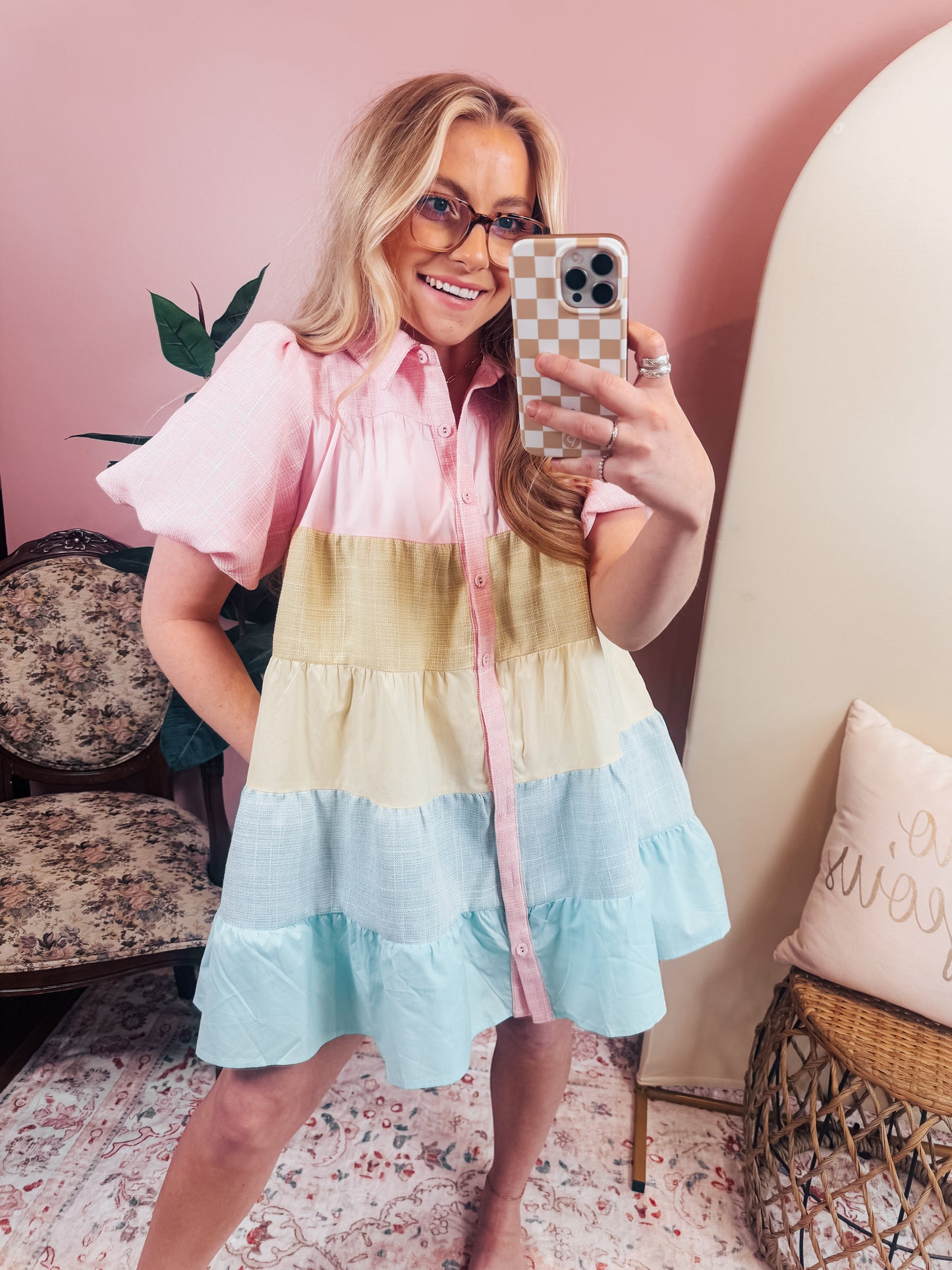 Color Block Tiered Dress