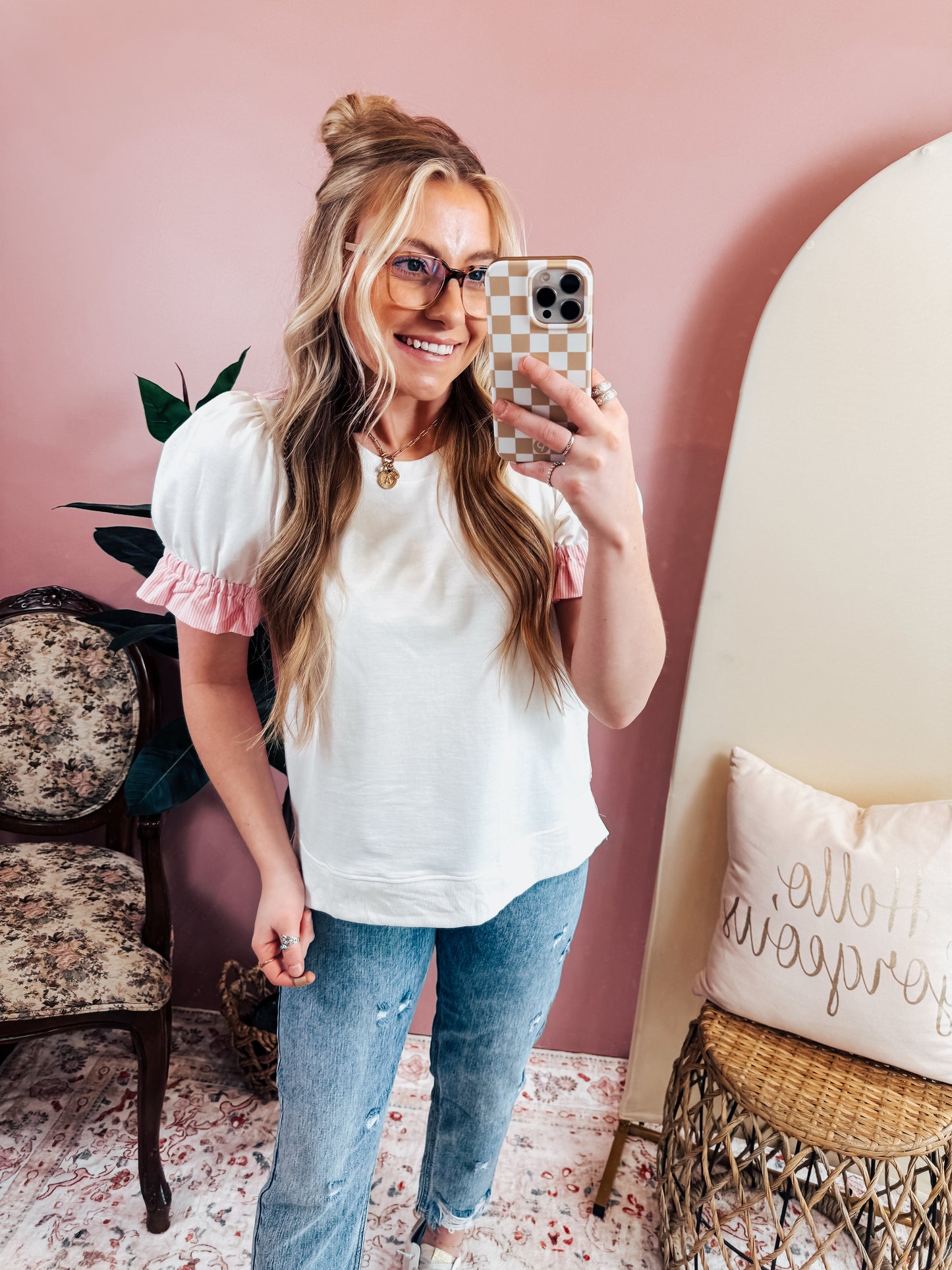 Pin Striped Button Down Top