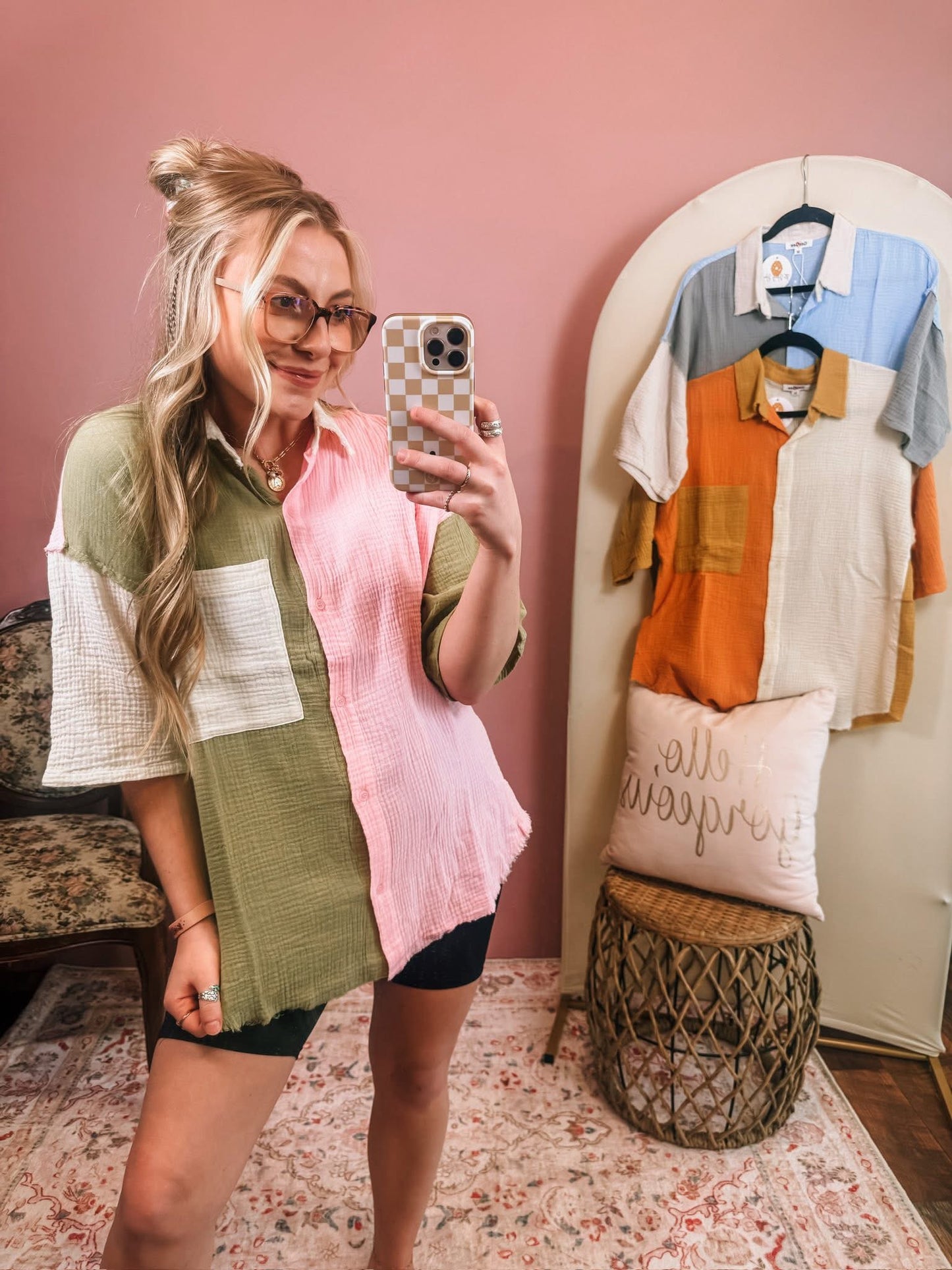 Colorblock Button Up