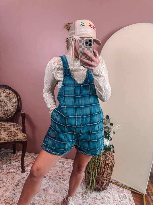 Denim Patched Romper