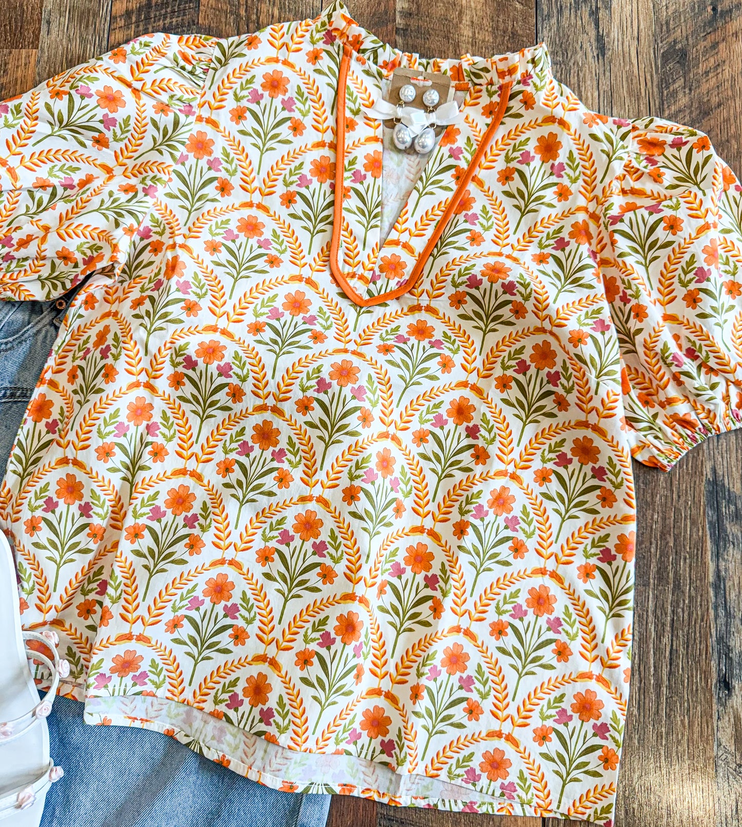 Floral Lattice Blouse