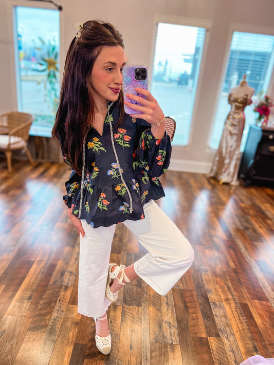 Cropped Wide Leg Pants