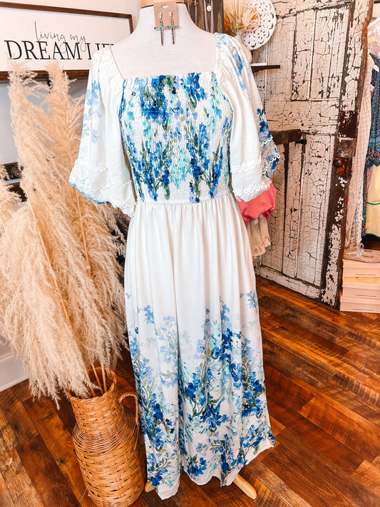 Curvy Floral Printed Maxi Dress