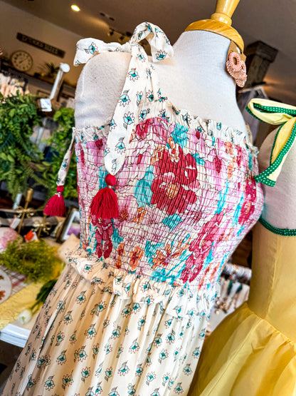 Smocked Bodice Midi Dress