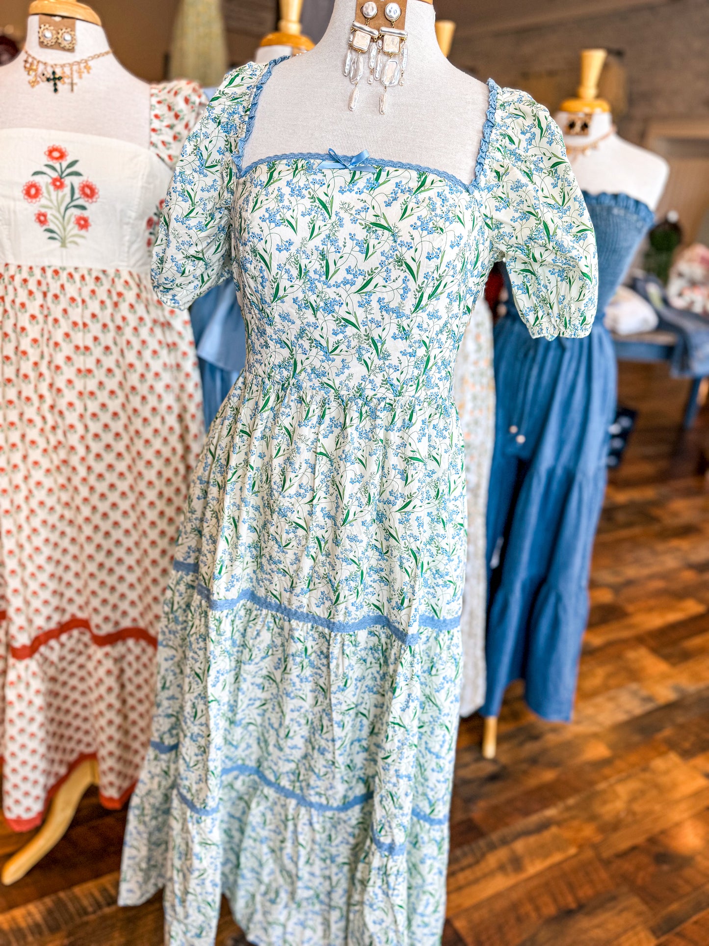 Floral Square Neck Maxi Dress