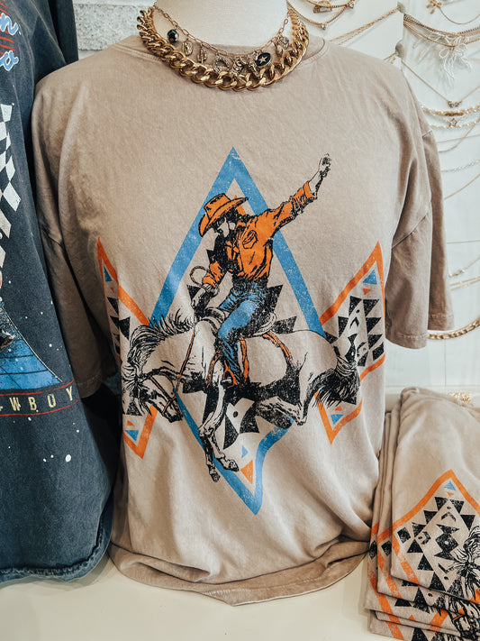 Aztec Cowboy Rodeo Mineral Graphic Tee