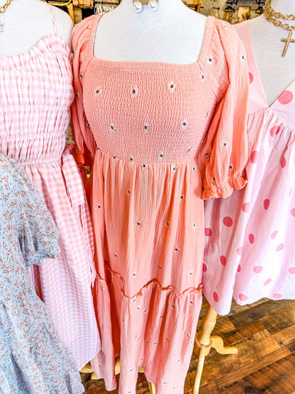 Flower Embroidered Maxi Dress