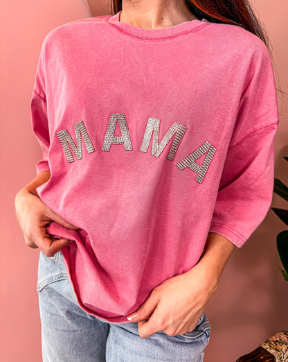 Diamond Embellished Mama Tee