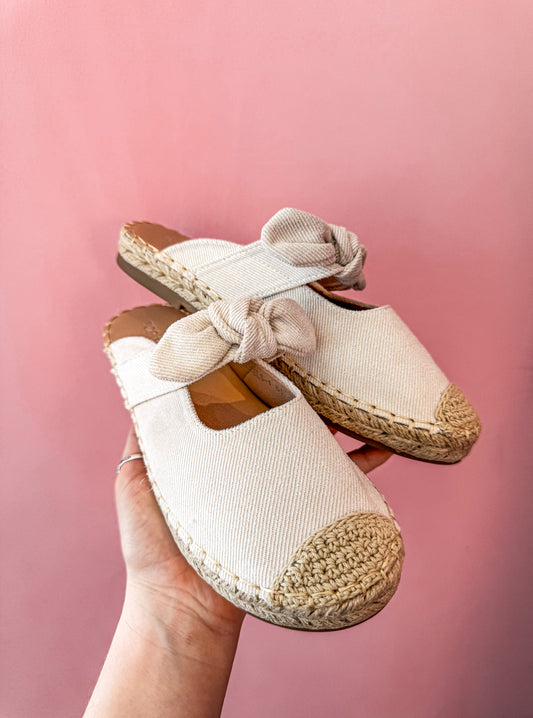 Bow-Tie Espadrille Mules