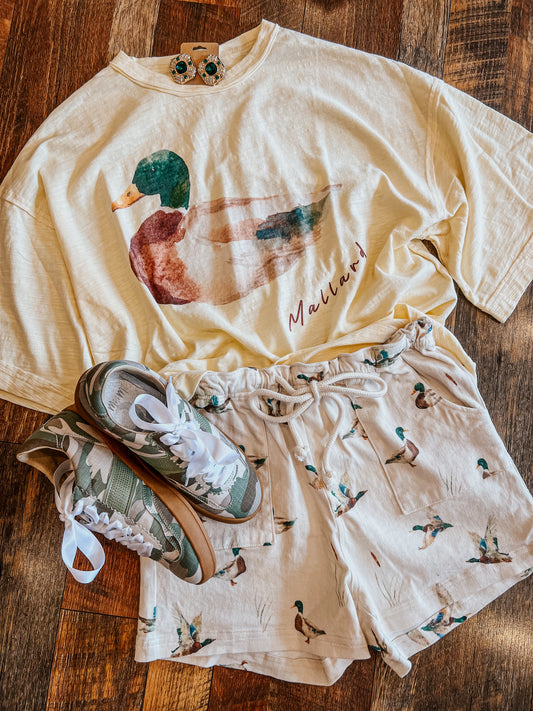 Ivory Drift Duck Shorts