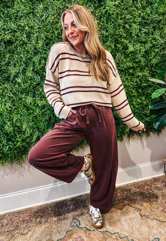 The Harbor Stripe Sweater 🤎