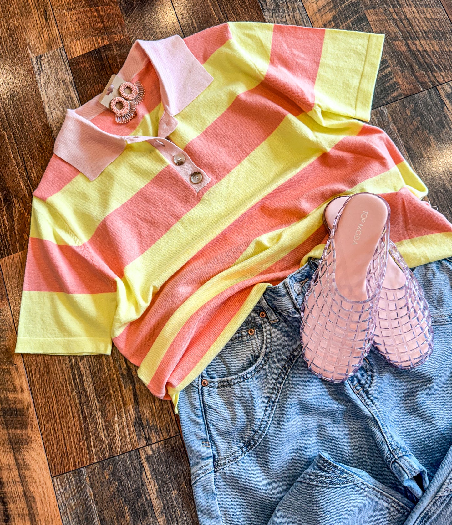 Striped Knit Polo