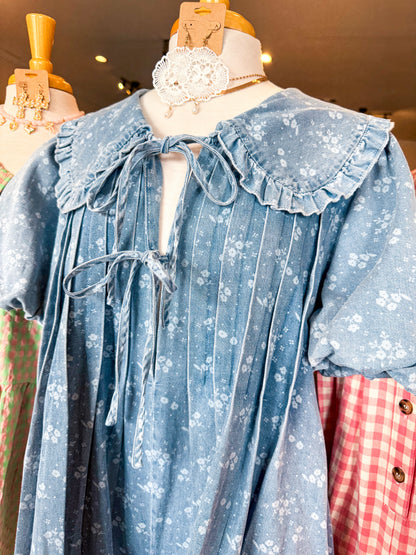 Denim Ditsy Floral Romper