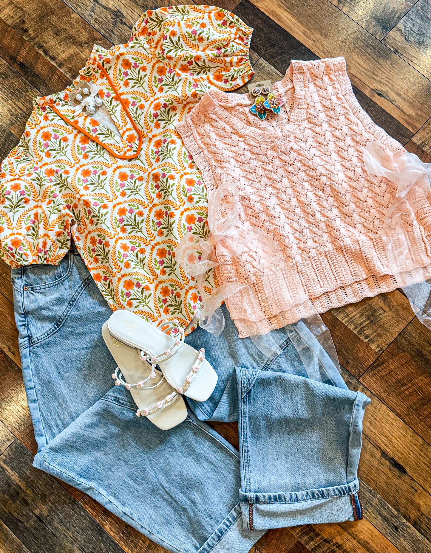 Floral Lattice Blouse