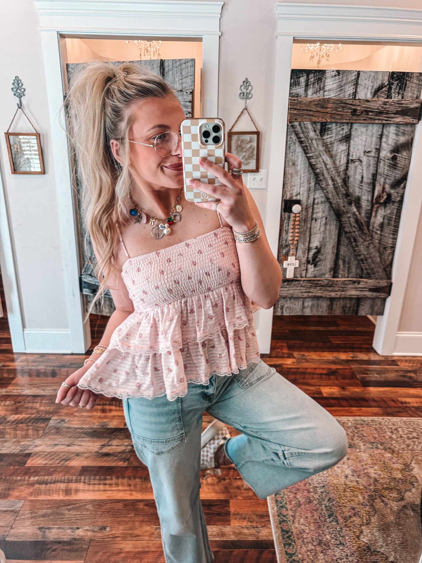 Ruffled Ditsy Floral Tank