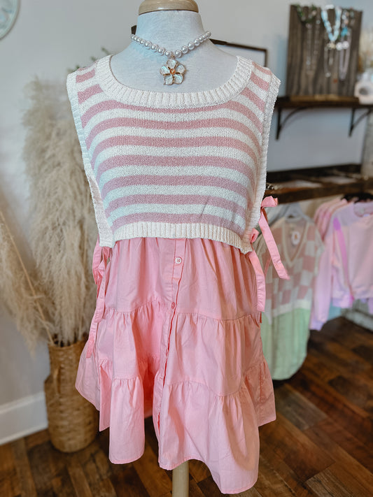 Striped Twofer Dress