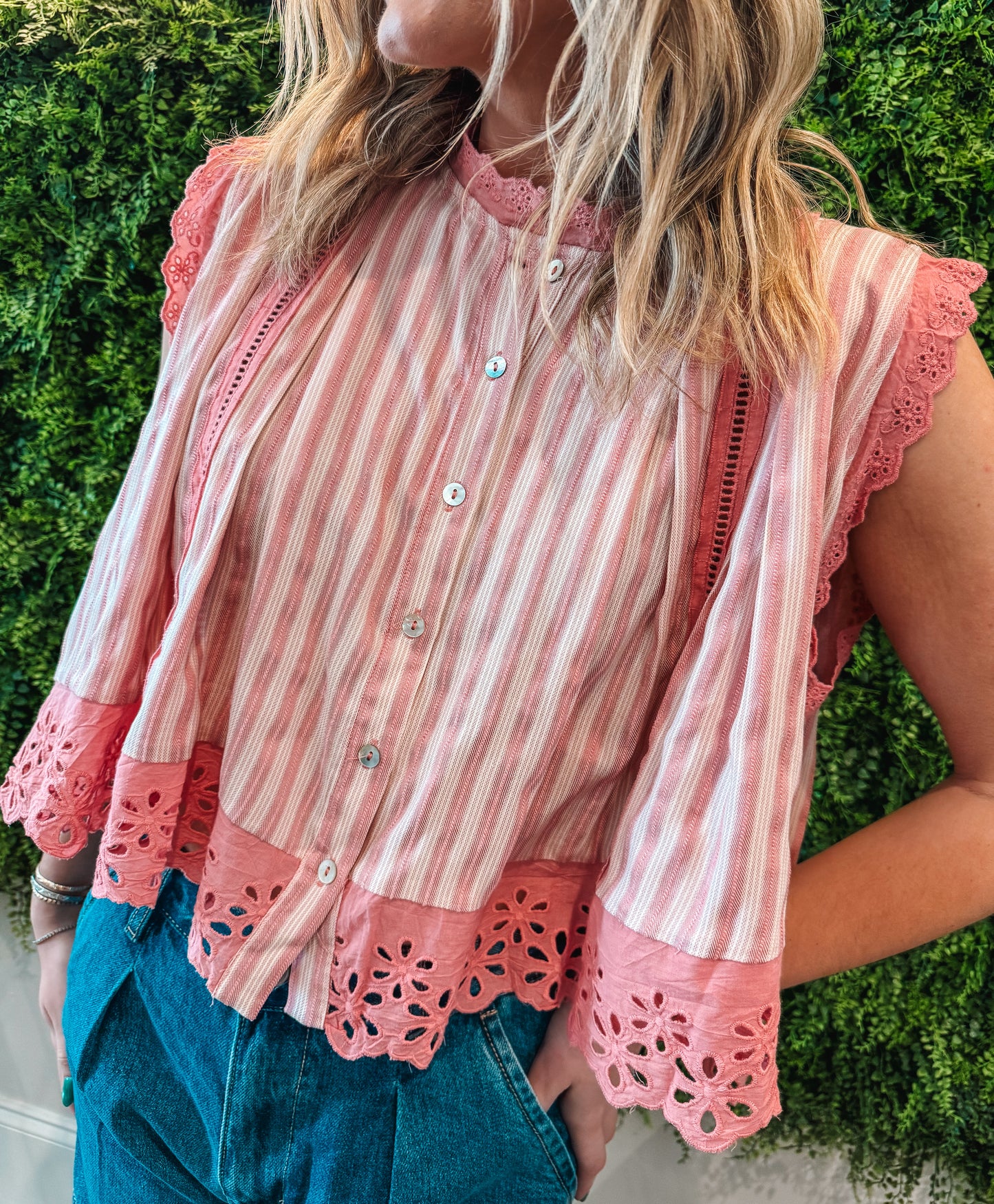 Pleated Sleeveless Blouse