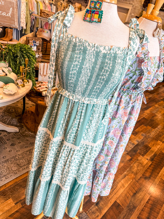 Floral Patchwork Tiered Maxi