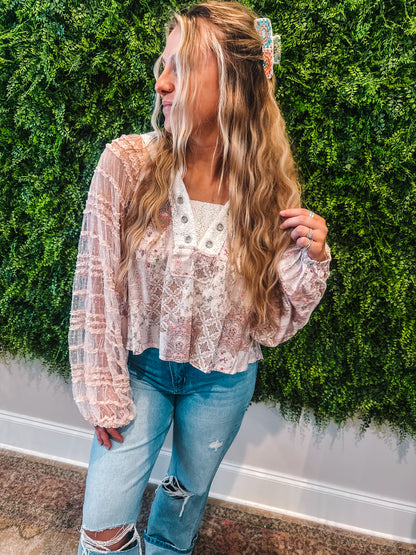 Blushing Meadow Lace Top