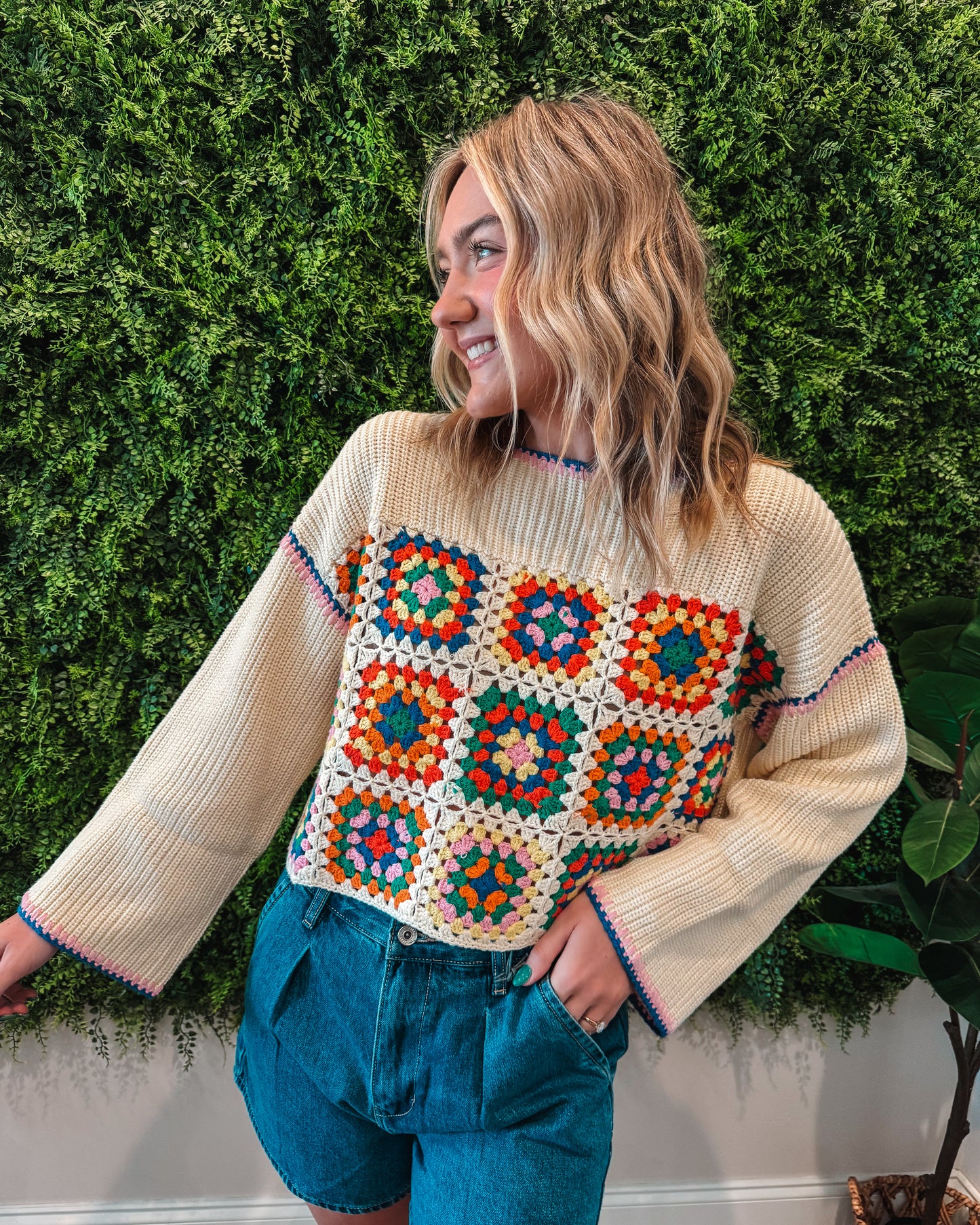Granny Square Crochet Sweater