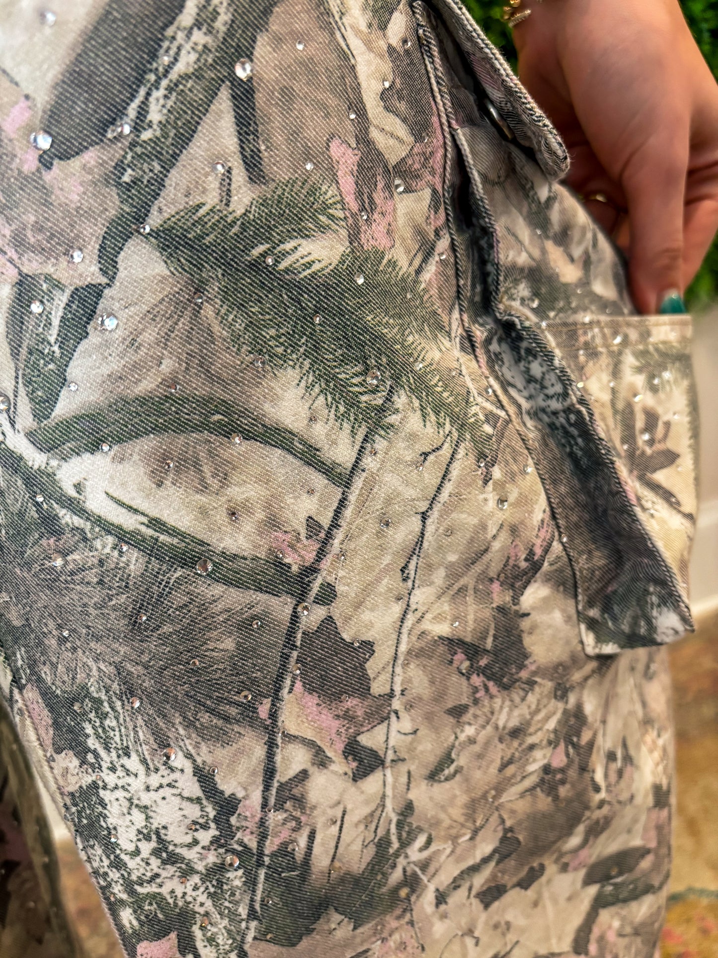 Rhinestone Baggy Barrel Jeans