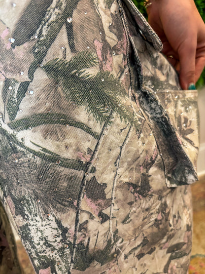 Rhinestone Baggy Barrel Jeans