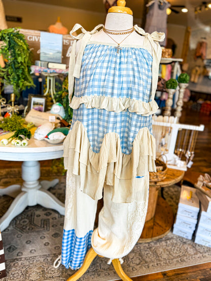 Patchwork Wide Leg Pants