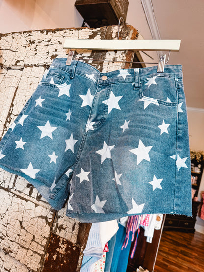 Curvy Stars Aligned Denim Shorts