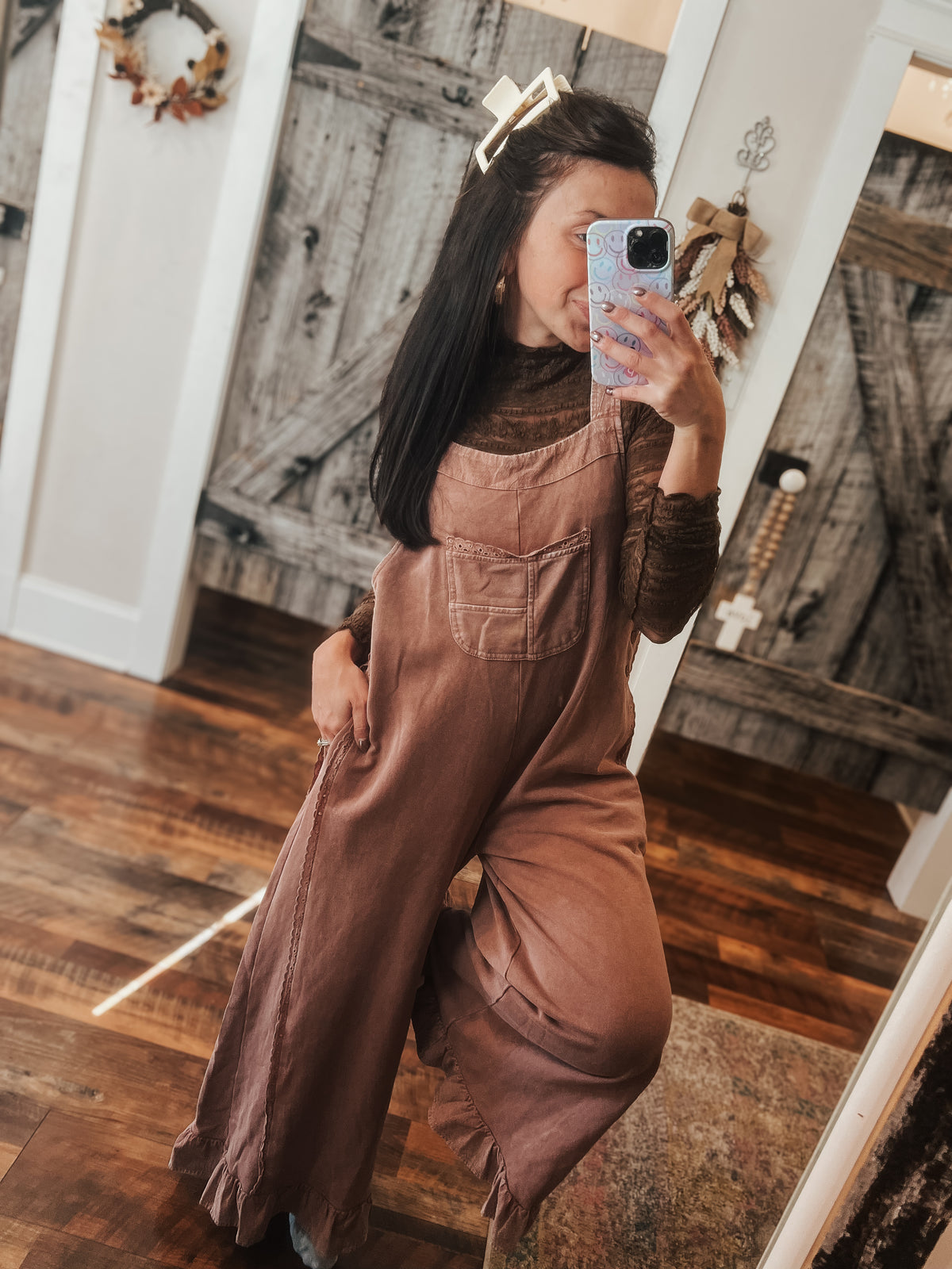 Ruffle Around Overalls