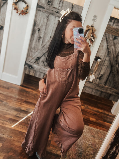 Ruffle Around Overalls