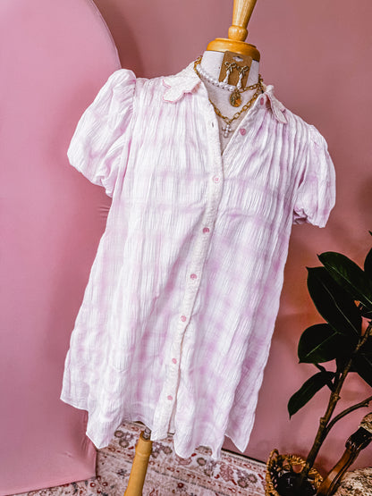 Plaid Pin Tucked Dress
