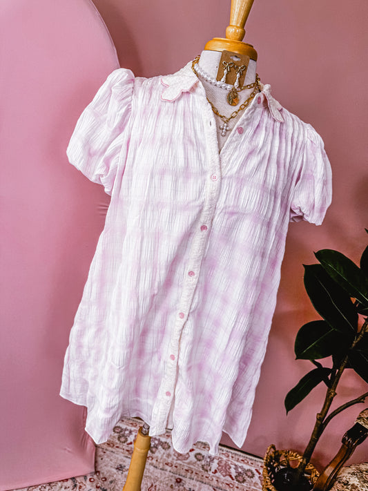 Plaid Pin Tucked Dress