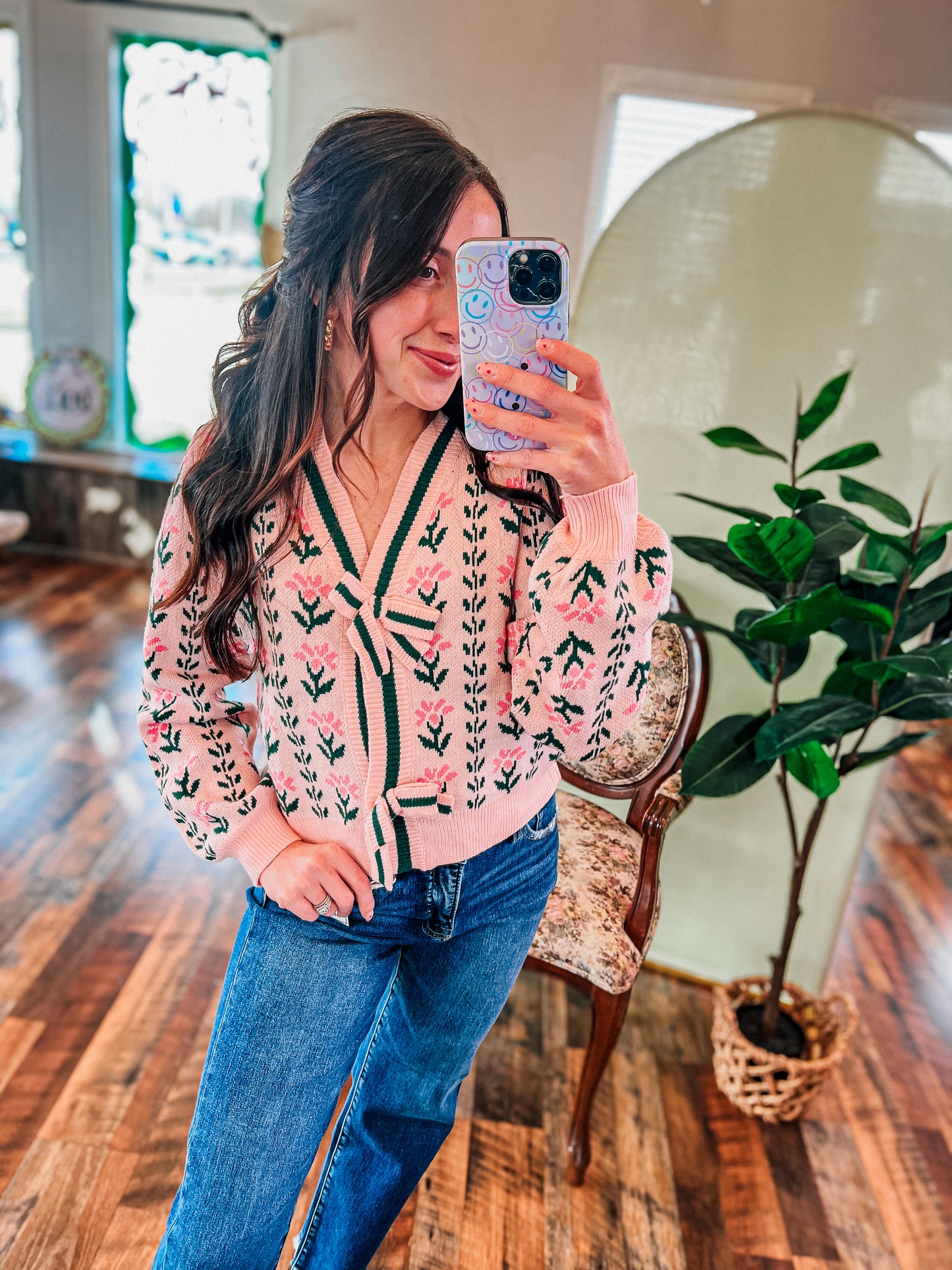 Floral Sweater Cardigan