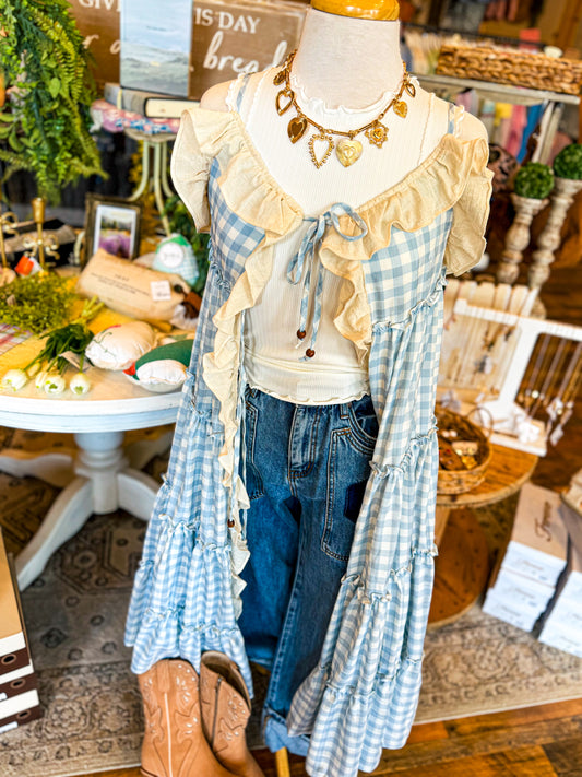 Checkered Ruffle Duster