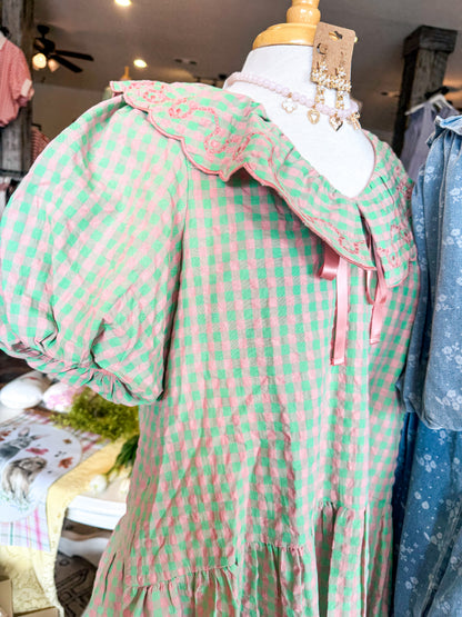 Gingham Ruffle Babydoll Dress