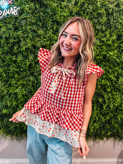 Sweet Liberty Gingham Blouse