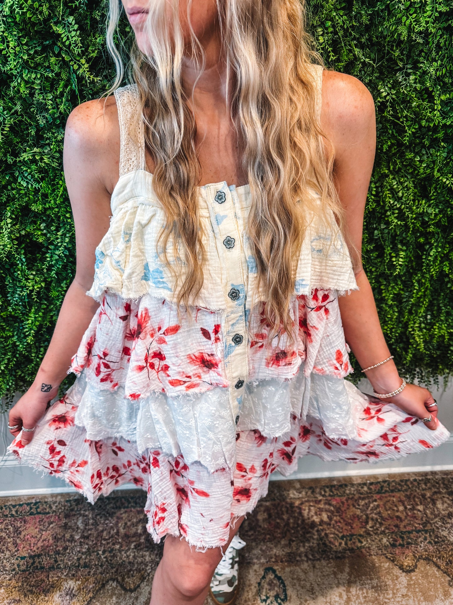 Petals & Lace Tiered Dress