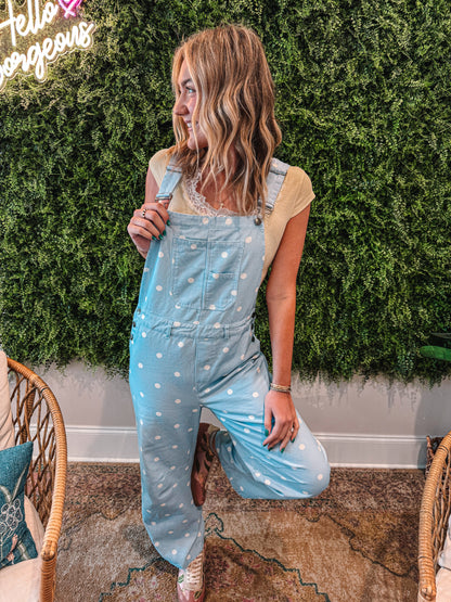 Polka Dot Barrel Leg Bibs