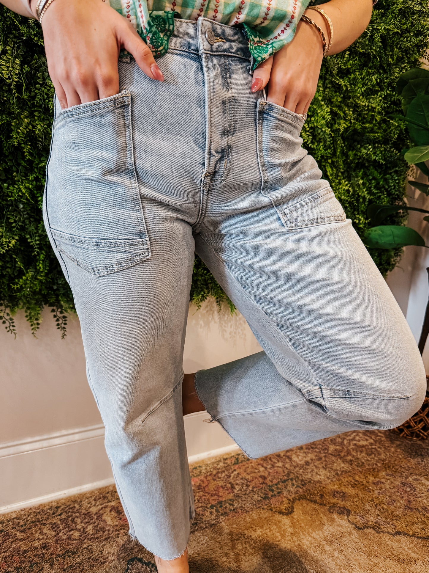 Super High Rise Light Wash Barrel Jeans