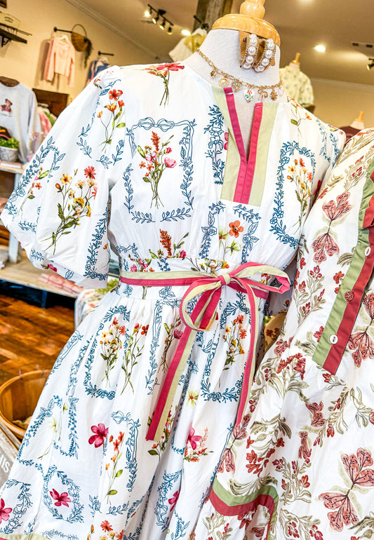 Color Block Floral Frame Bubble Tier Mini